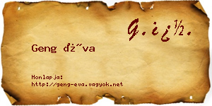 Geng Éva névjegykártya